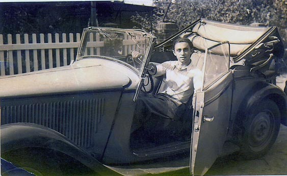 My father post war in his convertible Mercedes.