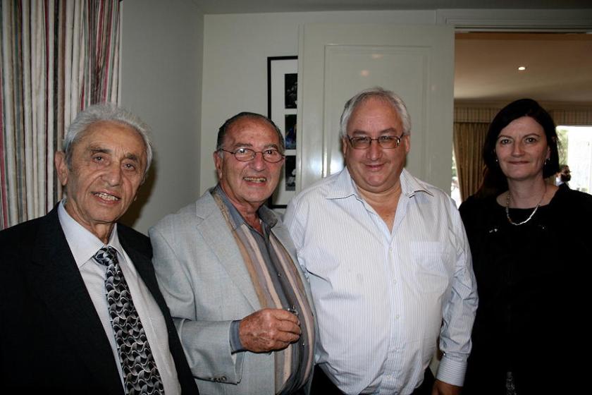 From left: My father ע’ה, Vice President of Elwood Shule, Fred Antman, President Elwood Shule, Michael and Amira Danby